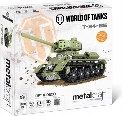 Metalcraft World of Tanks metalmodel af kampvognen T-34-85