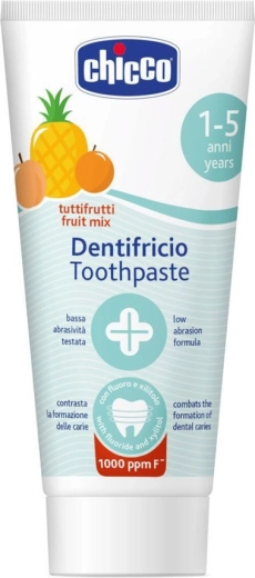 Chicco børnetandpasta frugtmix med fluor 50 ml (1–5 år)
