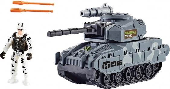 Tank med Militær Figur og Funktionelt Artilleri