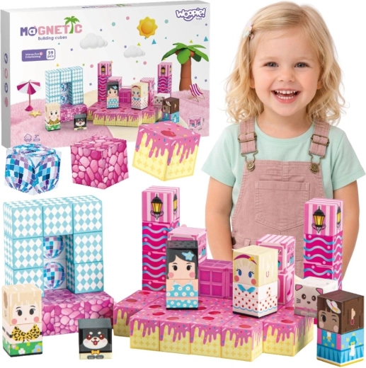 Woopie magnetiske klodser – 3D magnetiske terninger 59 stk.