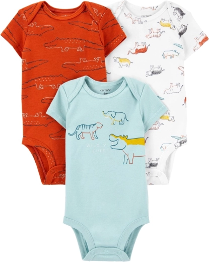 Carter’s babybody med korte ærmer Dino, 3 stk., str. 56 (NB)