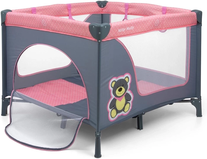 Sammenklappelig børnegård MILLY MALLY Fun Pink Bear