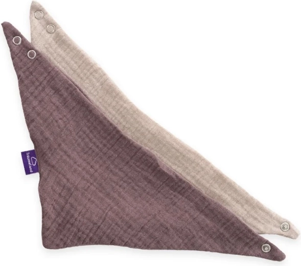 Träumeland muslinshagesmække i beige og blomme, 2 stk.