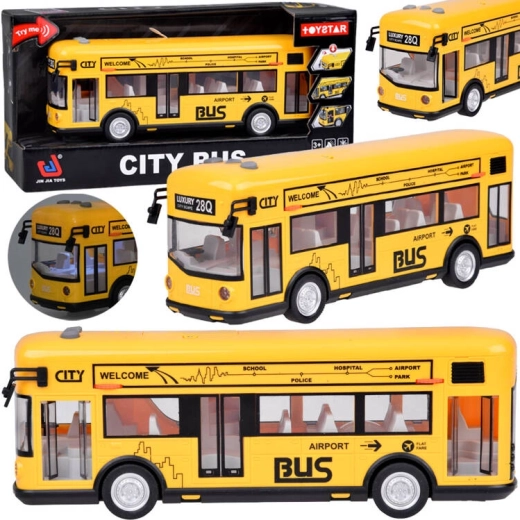 Gul bybus med lys, lyde og åbningsbare døre