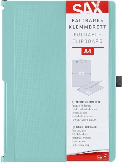 Lukkeligt clipboard med clip SAX A4 grønblå