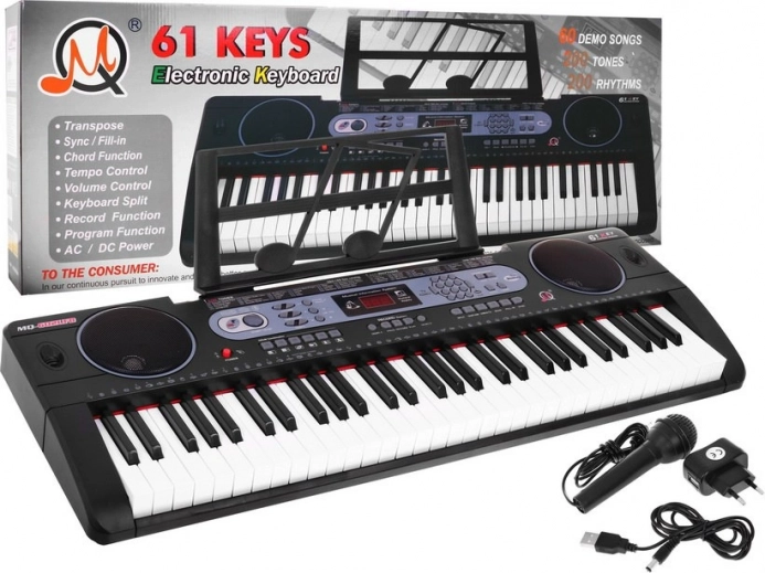 Multifunktionelt keyboard til børn 5+ med nodestativ og mikrofon