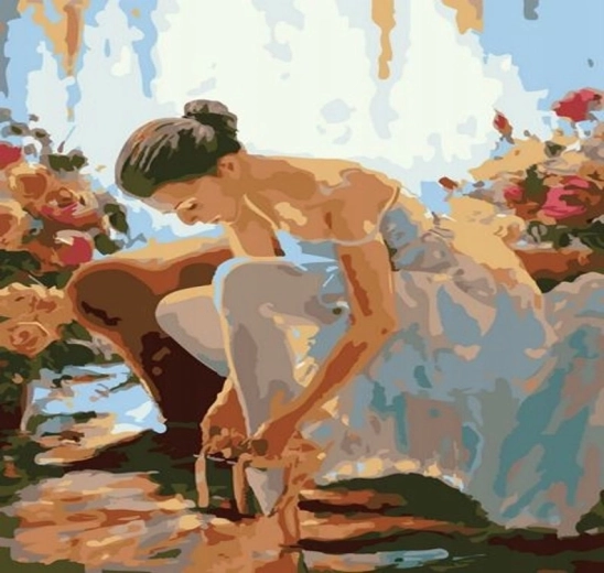 Mal efter tal Ballerina 40 × 50 cm