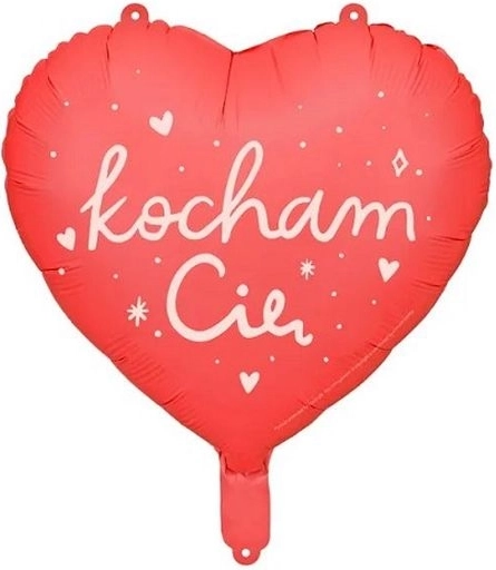 Folieballon hjerte „Kocham Cię“ 45 cm - 1 stk.