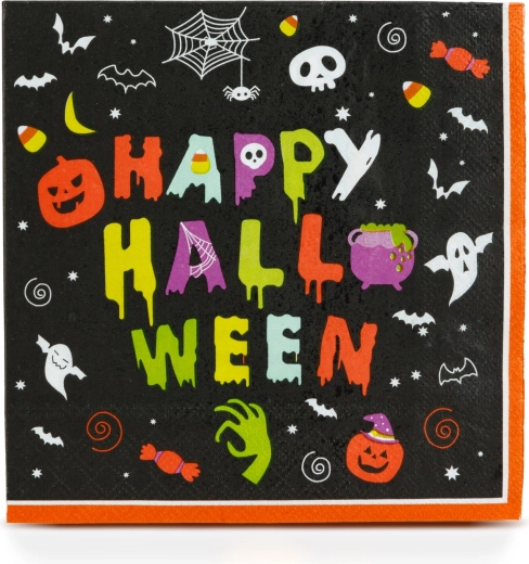 Halloween-papirservietter Happy Halloween, 33 × 33 cm, 16 stk.