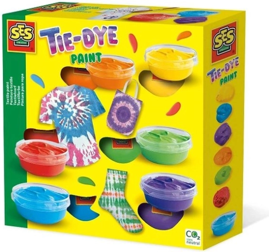 SES tekstilmaling tie-dye sæt med 6 farver