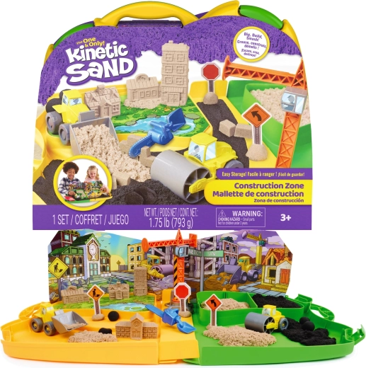 Kinetic Sand byggeplads – kinetisk sand 793 g og tilbehør