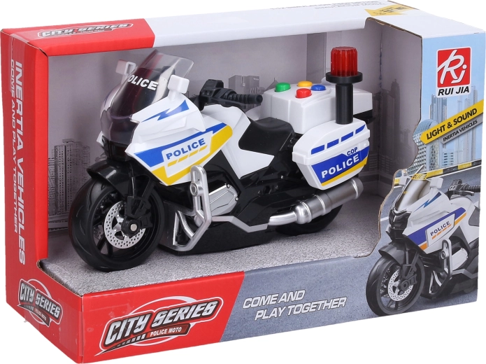 Politiets motorcykel med lys- og lydeffekter, 18 cm