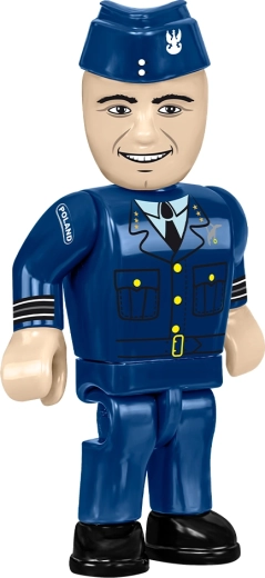 Pilotfigur og informationsskilt til flyet
