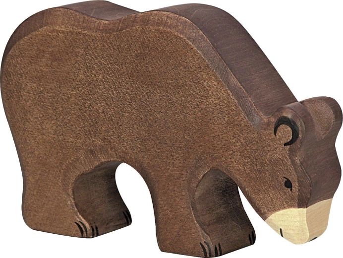 Holztiger brun bjørn, der spiser