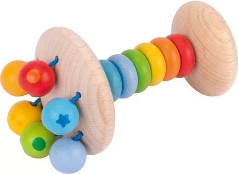 Trærangle med perler og spejl