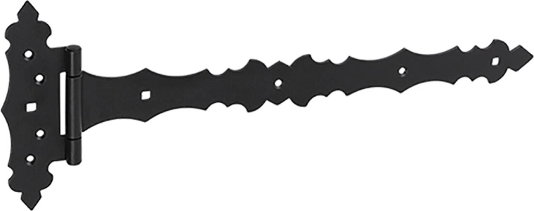 Dekorativt dørhængsel 400 × 30 × 170 × 2,5 mm, sort