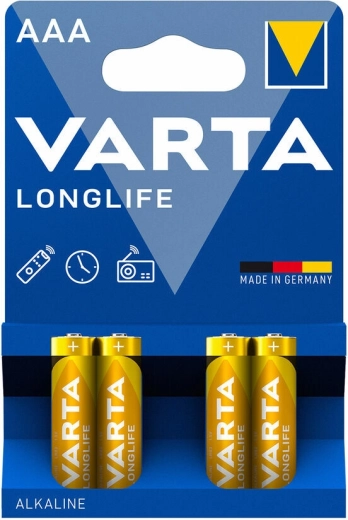 Alkaliske mikrobatterier AAA Varta Longlife, 4 stk.