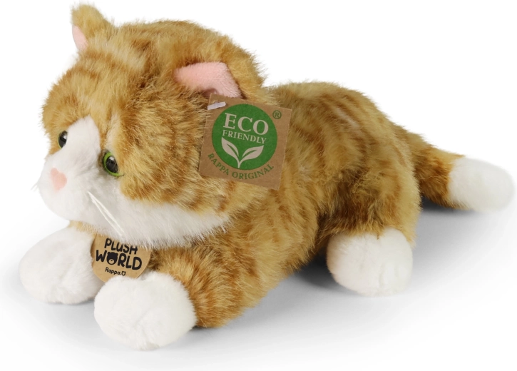 Plyskat kat, rødbrun, 22 cm, Eco-friendly Plush World