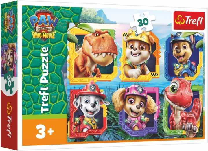 Puslespil Tlapková Patrol Paw Patrol Dino Movie Dinosaurøen 30 brikker