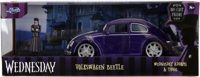 Metalmodel Wednesday – Volkswagen Beetle 1:24 med figur