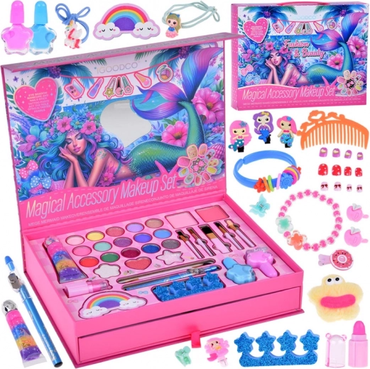 Stor skønhedssæt Havfrue øjenskygger lakker hårspænder hårelastikker