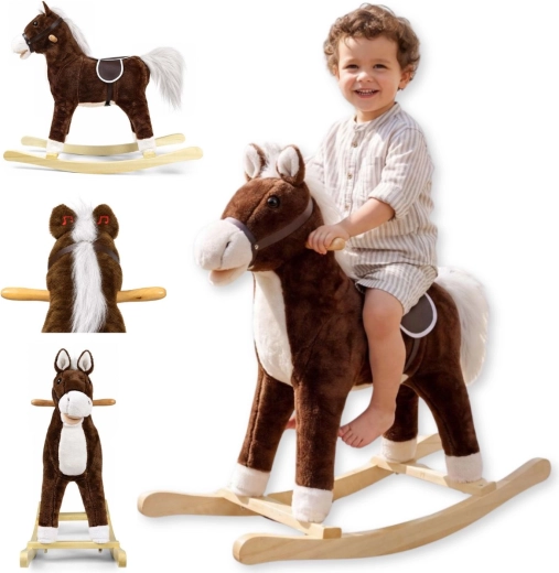 Gyngende hest Teddy mørkebrun Milly Mally