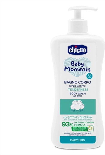 Chicco Baby Moments Tenderness shampoo til krop med pumpe 500 ml