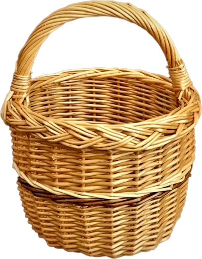 Lakeret flettekurv til svampe 20 × 28 cm