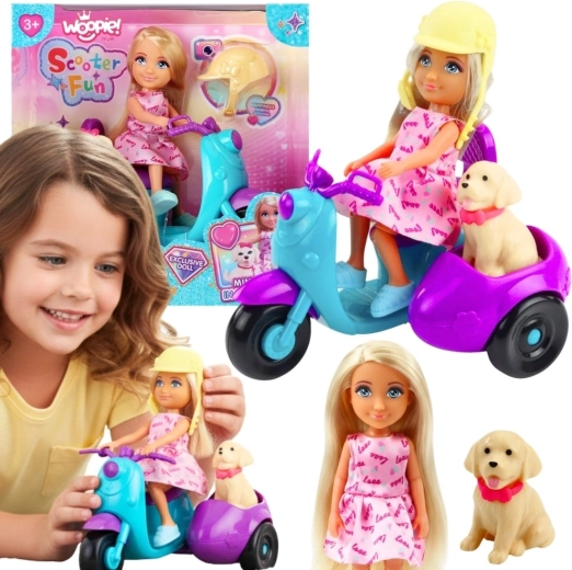 Woopie Royal Ankiki-dukke med scooter og hund