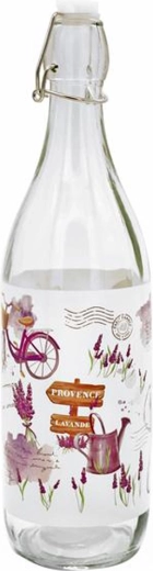 Glasflaske med patentlukning TORO 1 l – lavendel
