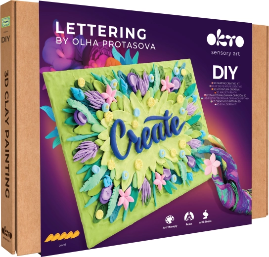 OKTO lettering kunstsæt til modellering med masse Create 30 × 40 cm