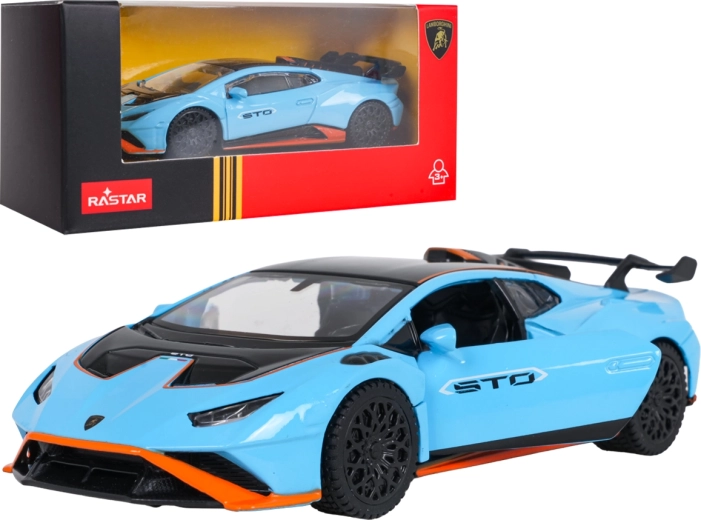 Metalmodel Lamborghini Huracán STO RASTAR i målestoksforholdet 1:43, blå