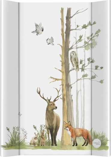 Ceba Baby blød puslepude med sidekanter Basic Woodland 50 × 70 cm