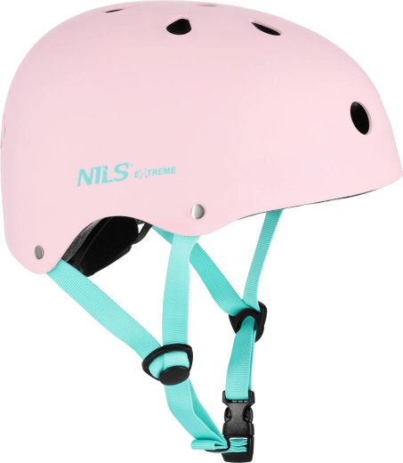 Lyserød NILS Extreme-hjelm til rulleskøjter, cykel og løbehjul – XS (48-52 cm)