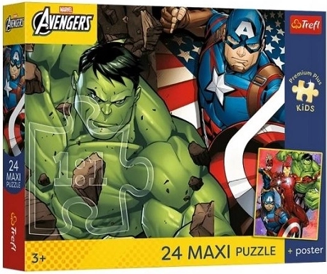 Trefl Marvel Avengers maxi-puslespil 24 brikker med plakat