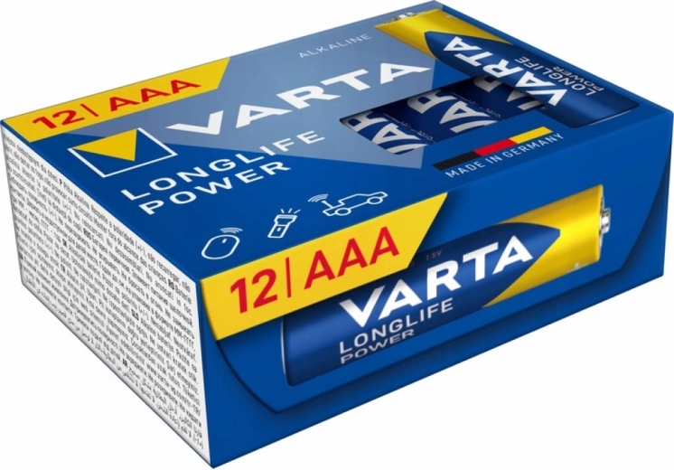 Alkaliske batterier AAA VARTA Longlife Power, 12 stk.