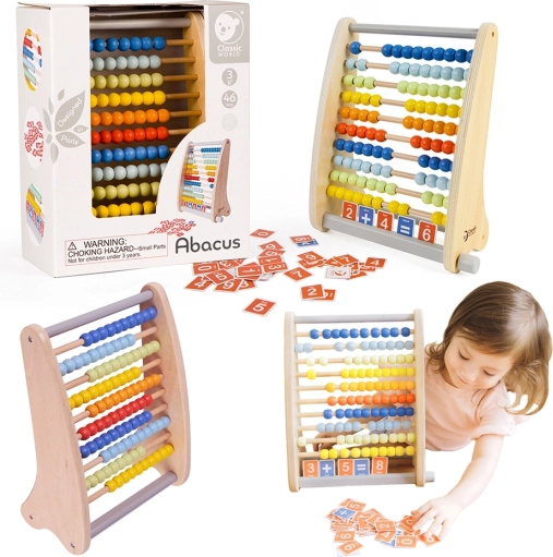 Classic World klassisk trætæller med matematikopgaver