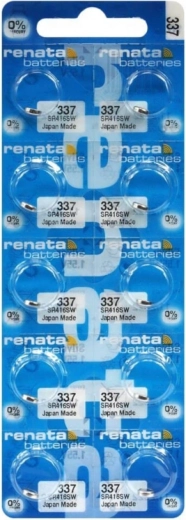Knapcellebatteri RENATA 337 SR416SW 1,55 V, 8,3 mAh – pakke med 10 stk.