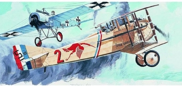 Model Spad S.8 15,4x19,3 cm i æske 31x13,5x3,5 cm