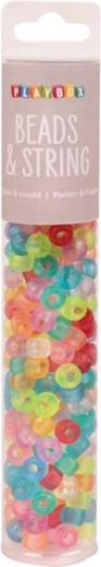 Playbox farvede perler i rør 250 stk – mat
