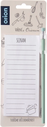 Notesblok til køleskabet med magnet og blyant (CZ-version)