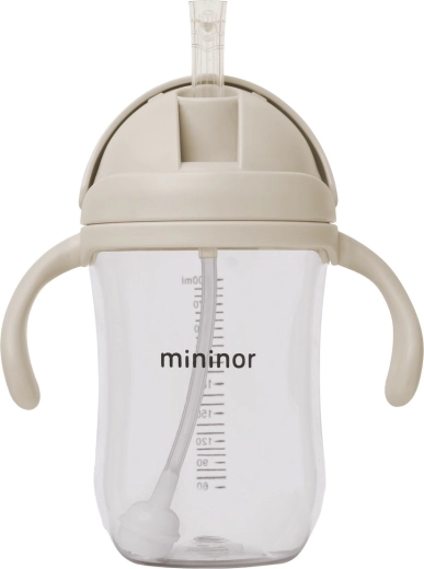 Mininor tritanflaske med sugerør 330 ml cloudy morning