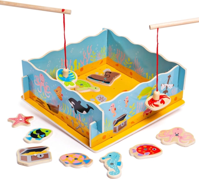 Træmagnetisk fiskespil BIGJIGS TOYS
