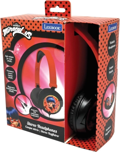 Sammenklappelige ledningsforbundne børnehovedtelefoner Miraculous: Ladybug og Cat Noir