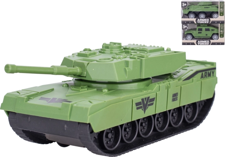 Militærkøretøjer med friktionsmotor 13–14 cm – tank, pansret mandskabsvogn og terrængående bil