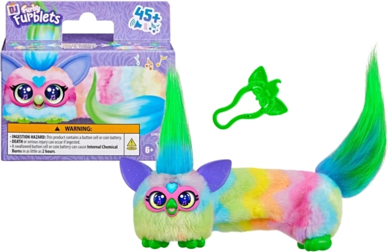 Furby DJ Furblet Can Dee Swirl plys interaktivt legetøj