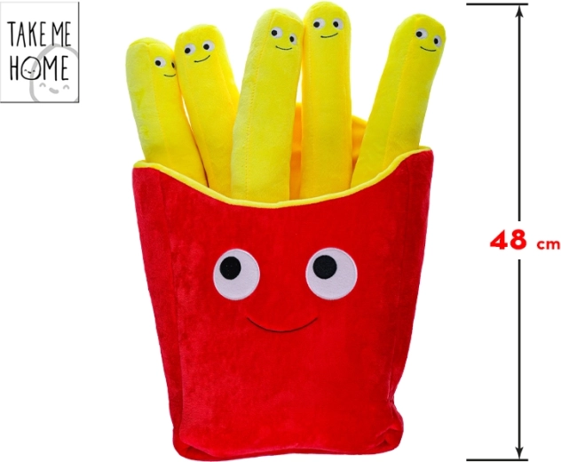 Plysbamse pommes frites med ansigt 48 cm