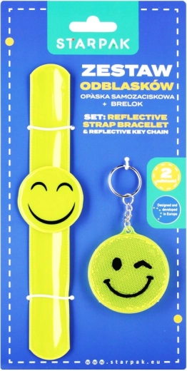 Refleksarmbånd og nøglering med smiley
