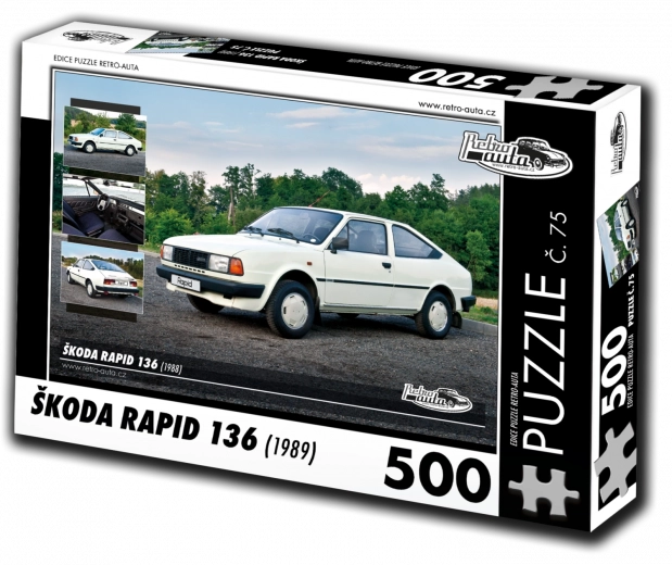 Puslespil Retro-biler Škoda Rapid 136 (1988) – 500 brikker