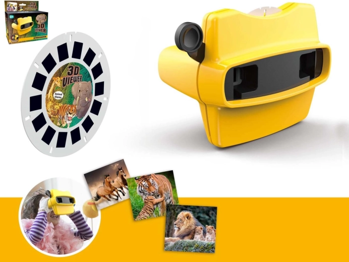 Projektions-3D-briller med safarimotiv i æske
